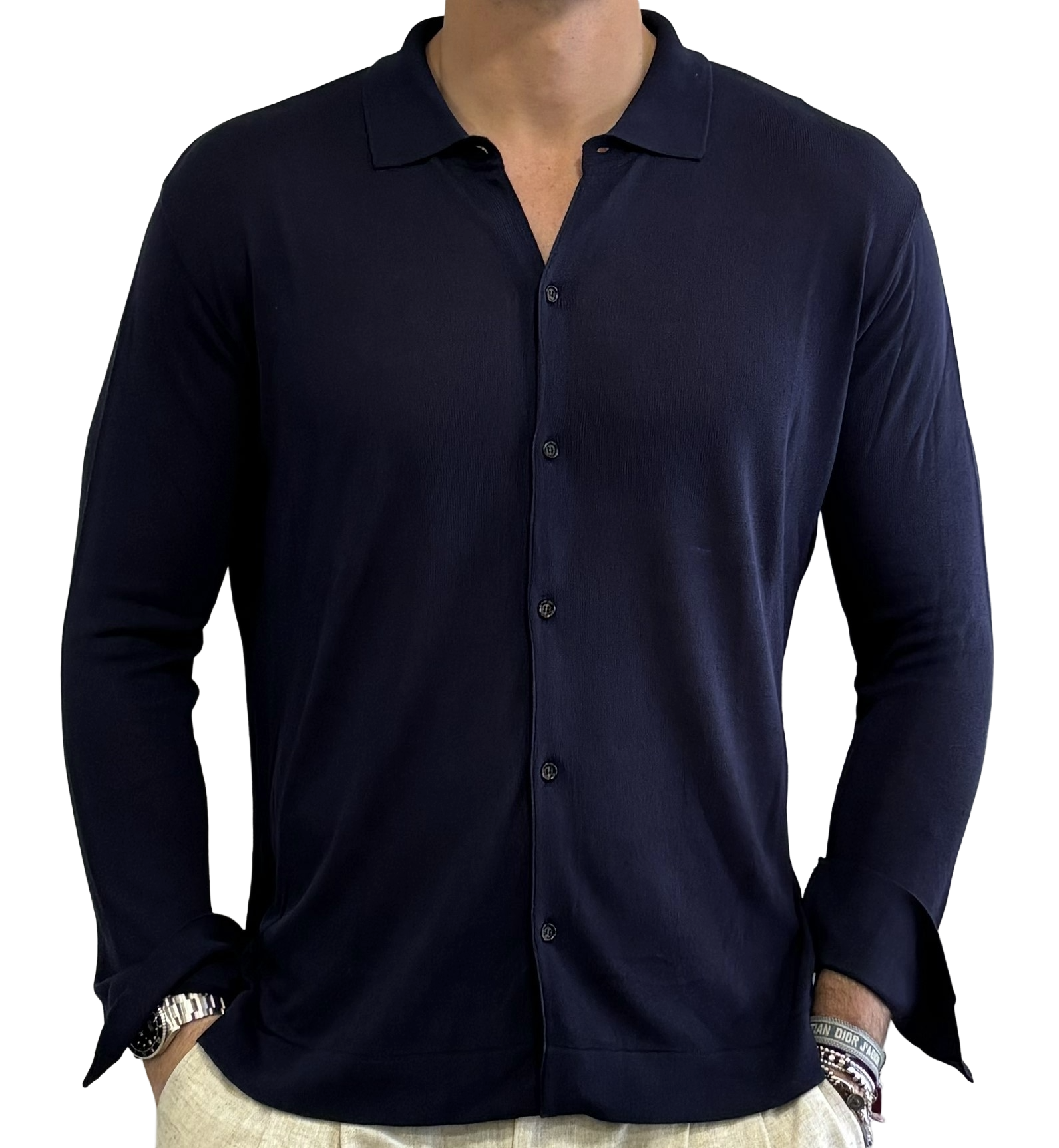 Knitted polo shirt