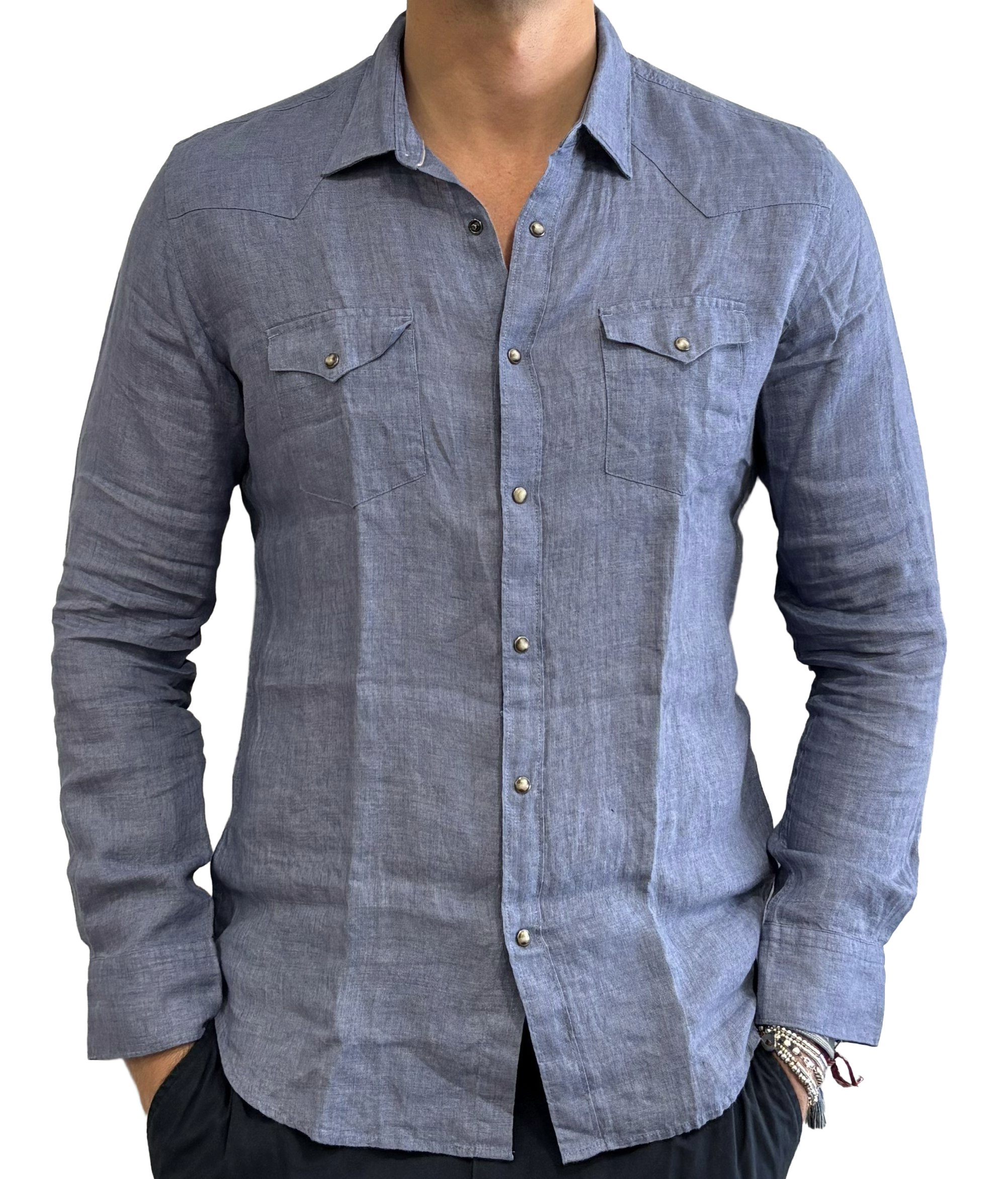 Pure linen Texan shirt