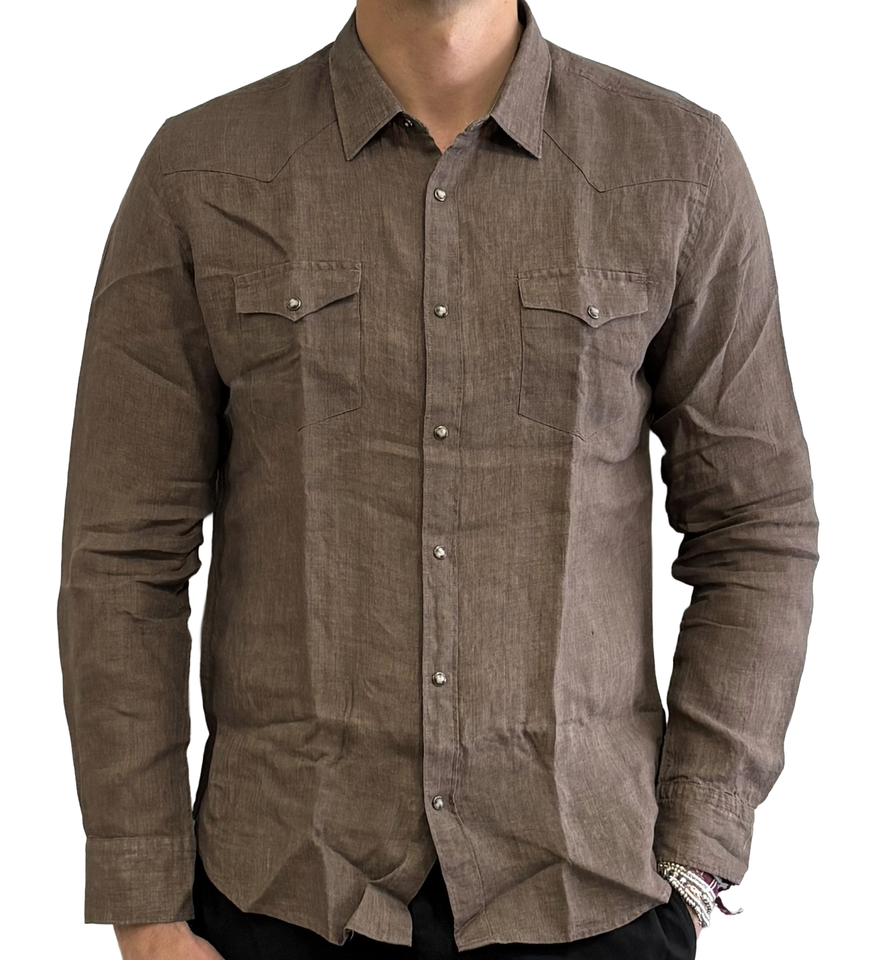 Pure linen Texan shirt