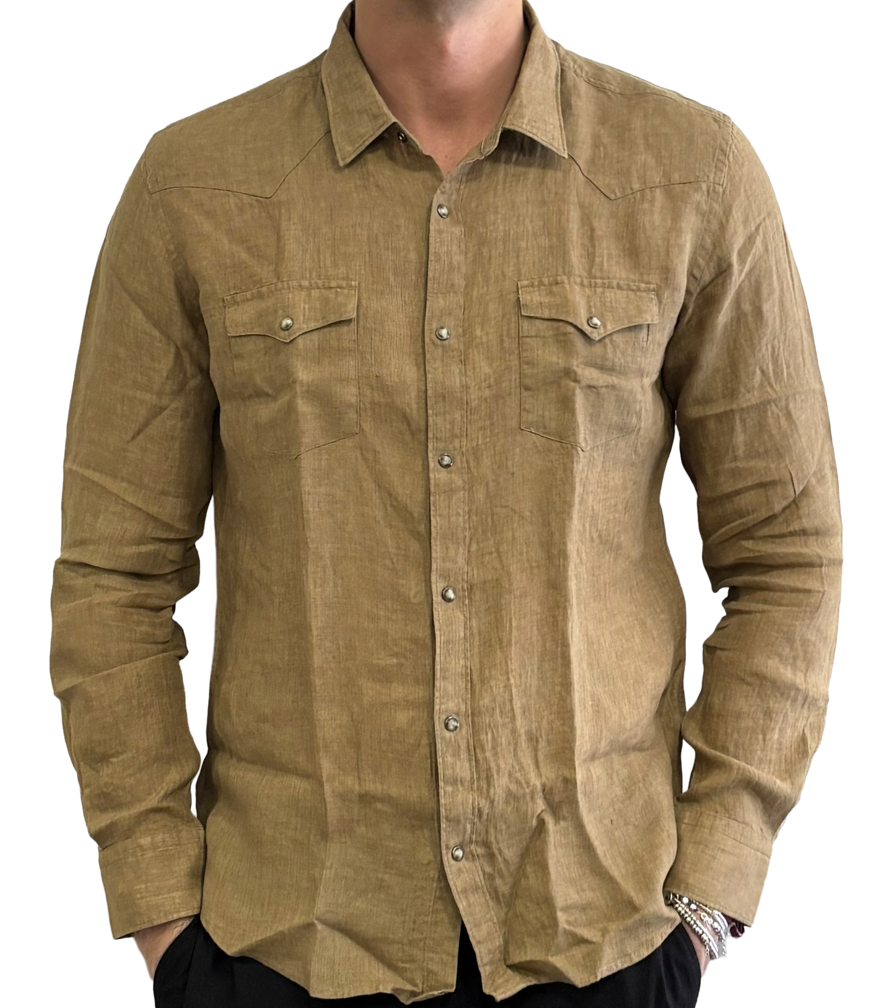Pure linen Texan shirt
