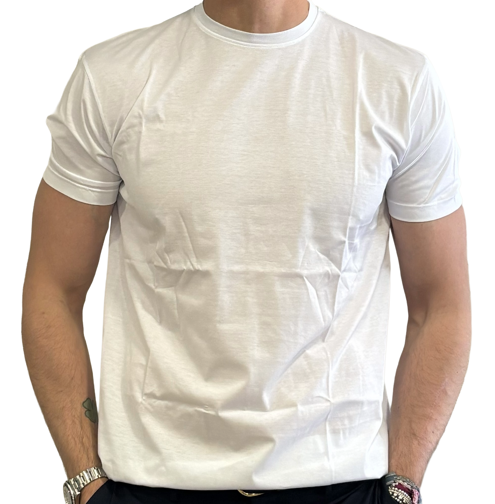 Pure cotton T-shirt in Filo di Scozia