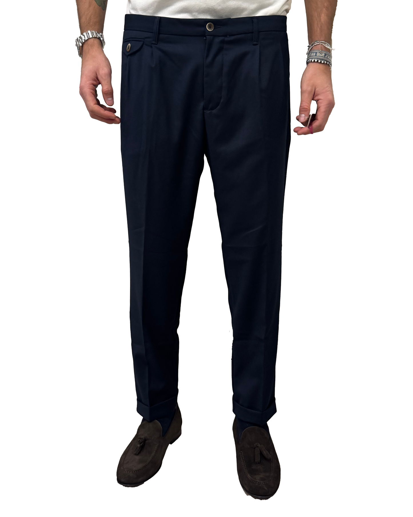 Pantalone squad slim fresco di lana