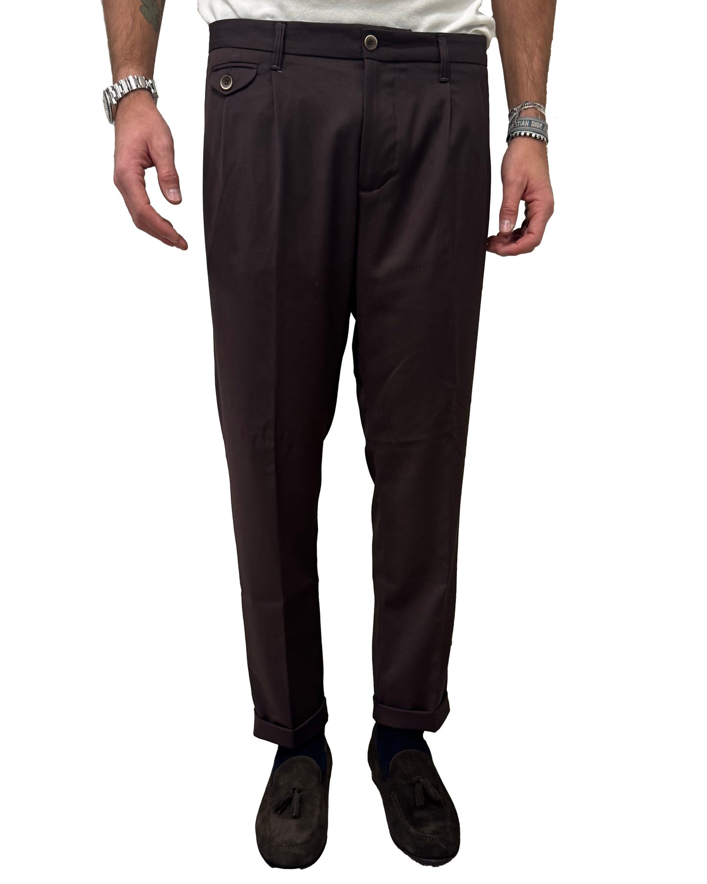 Pantalone squad slim fresco di lana