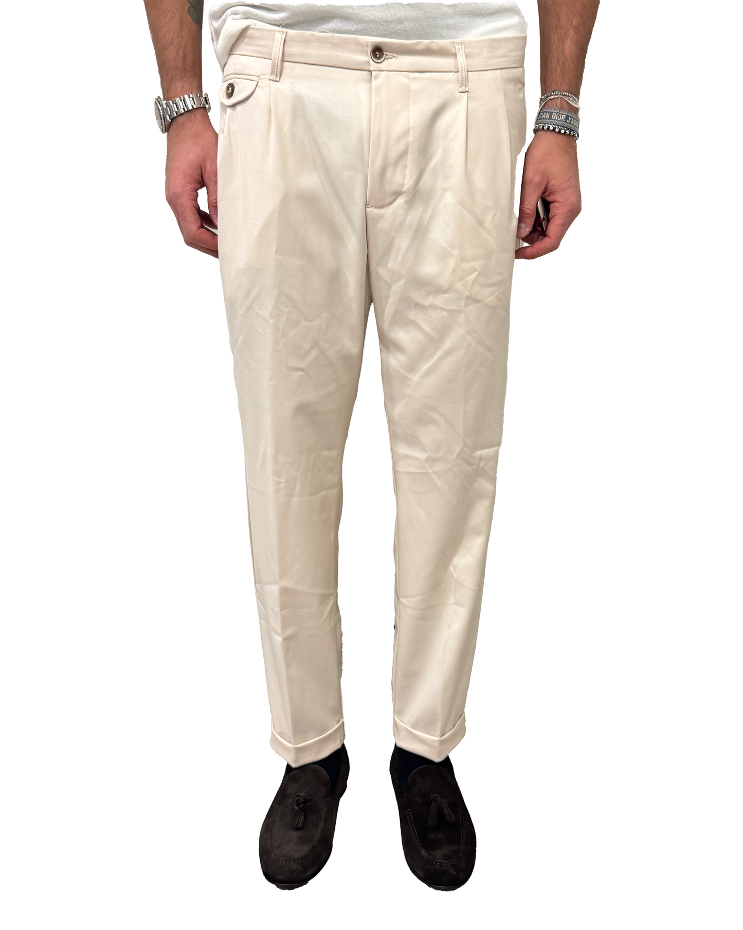 Pantalone squad slim fresco di lana