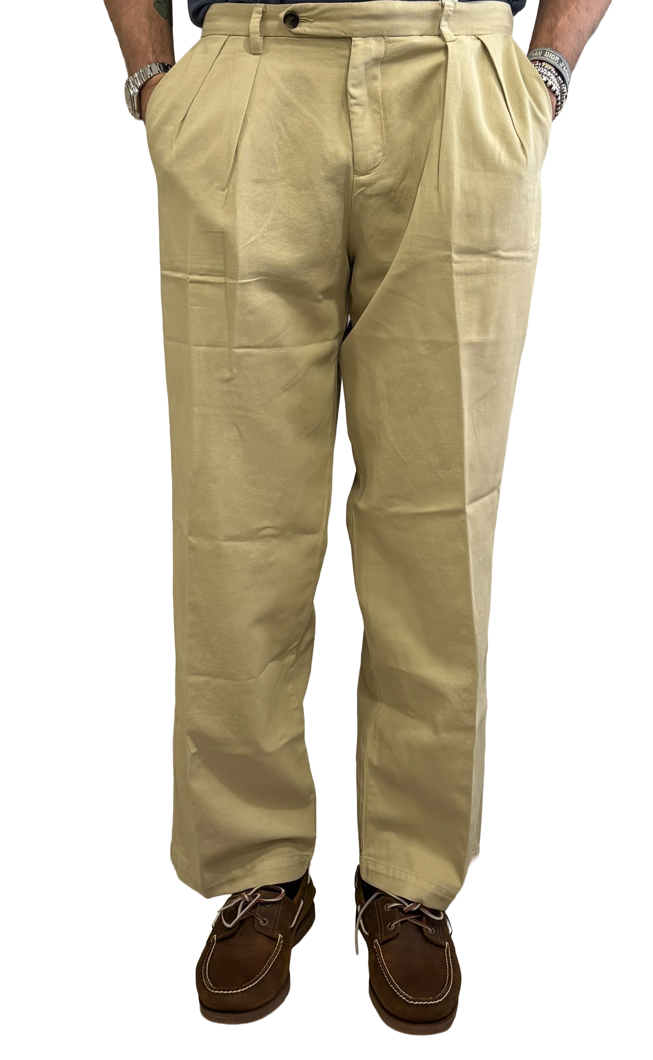 Yan Simmon oversized linen and cotton trousers