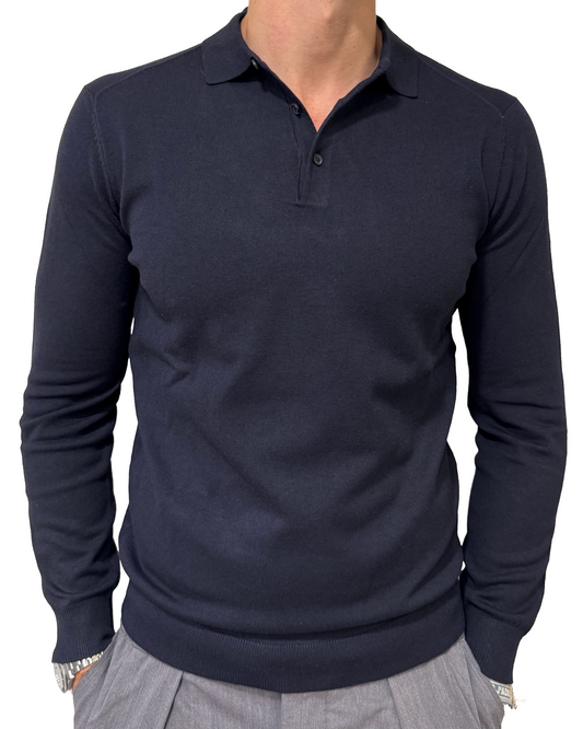 Polo tre bottoni misto lana