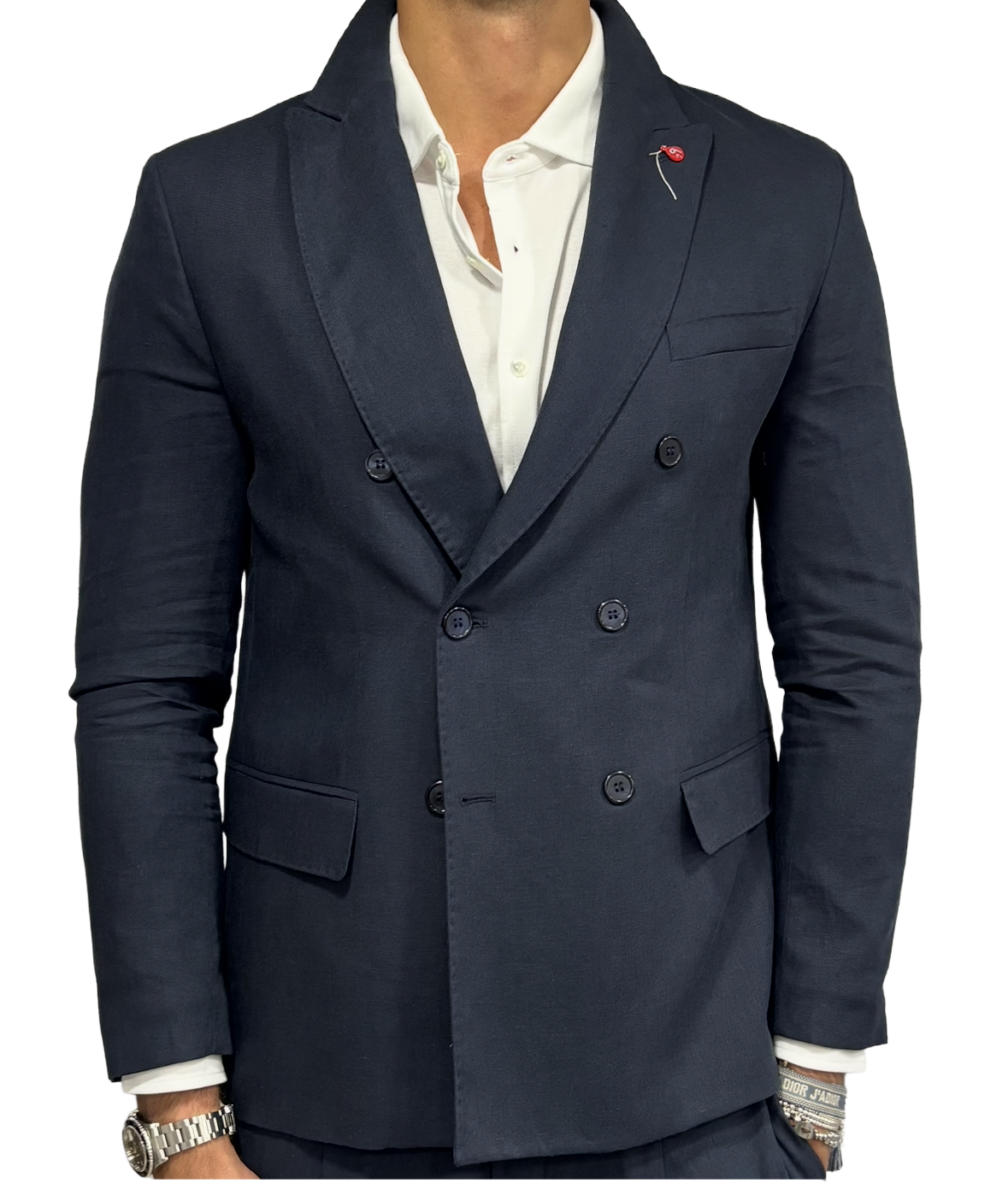 Bernese double-breasted pure linen jacket