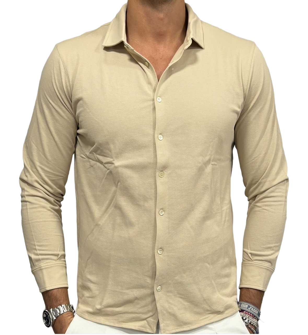 Pure cotton pique polo shirt