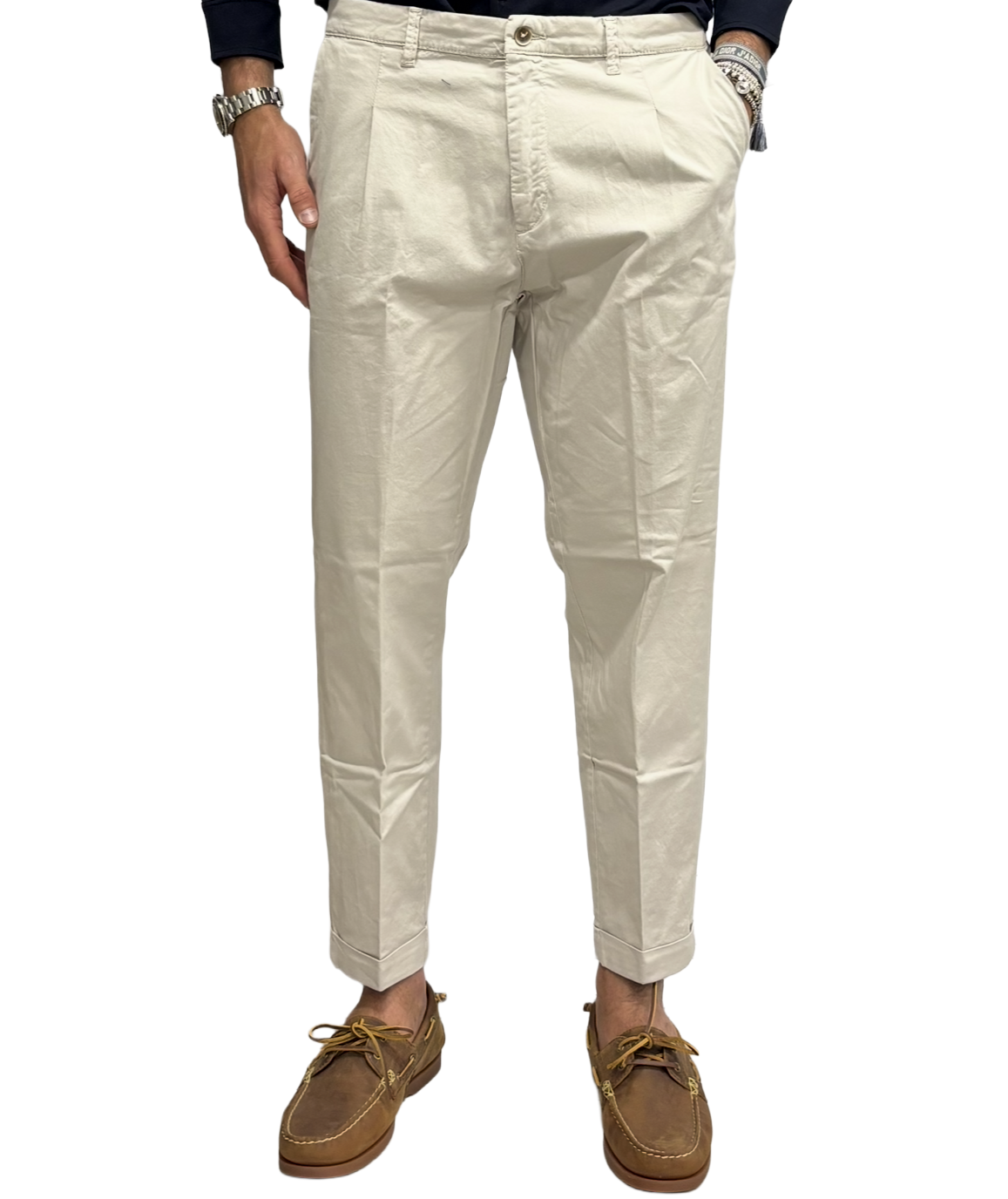 Pure cotton slim trousers