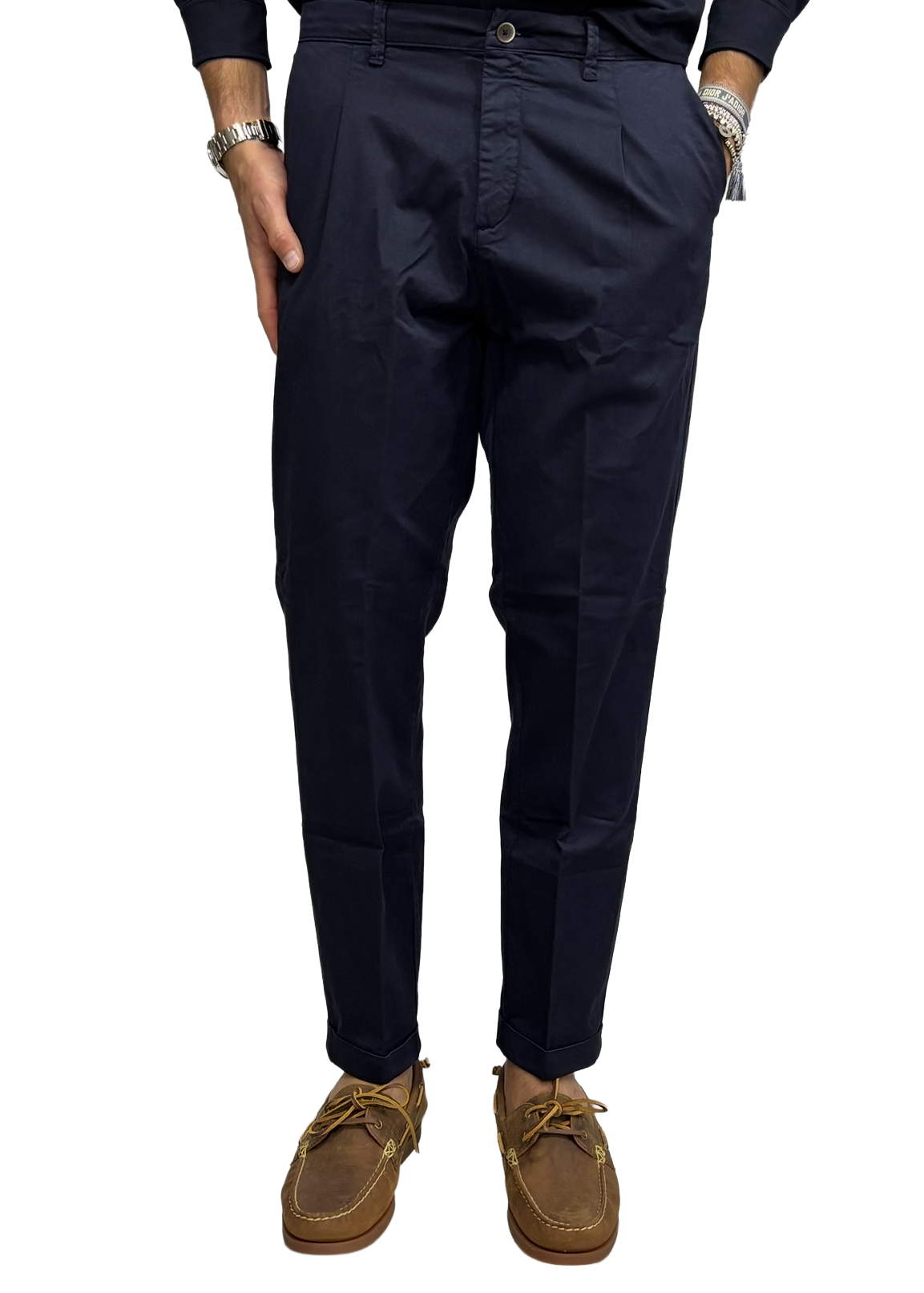Pure cotton slim trousers