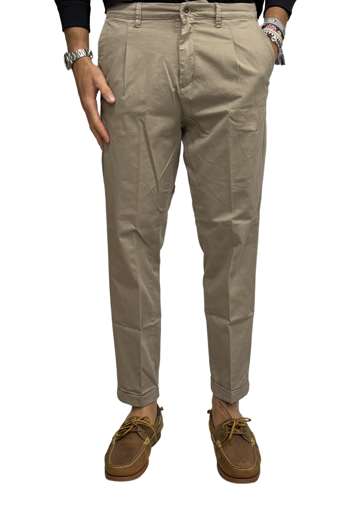 Pure cotton slim trousers