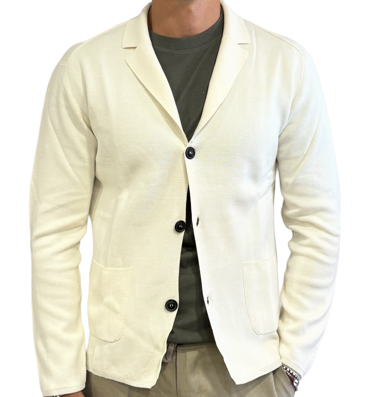 Pure cotton knit jacket