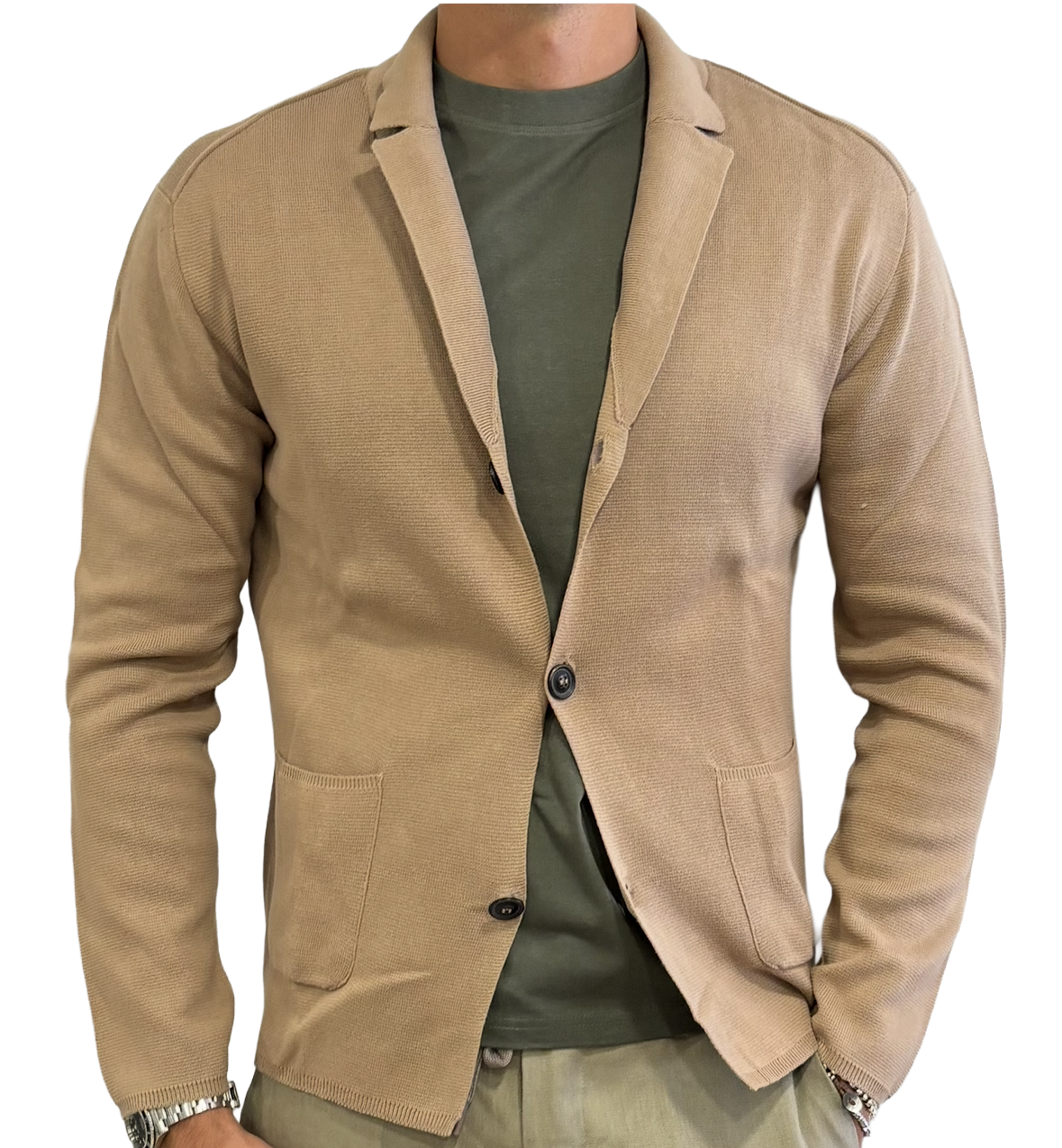 Pure cotton knit jacket