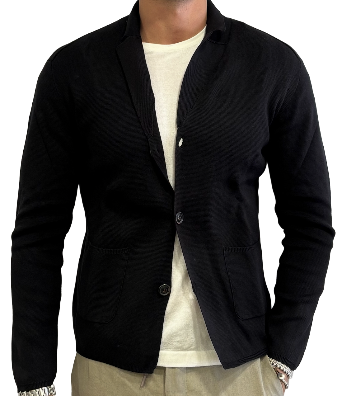 Pure cotton knit jacket
