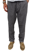 Herringbone linen and cotton trousers