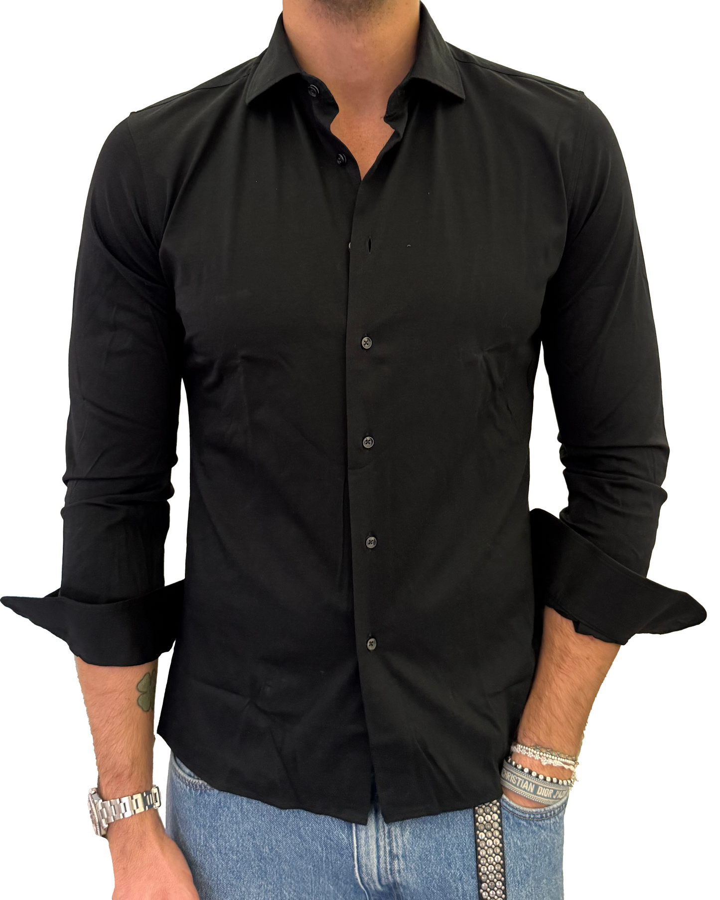 Polo camicia in jersey extra fine