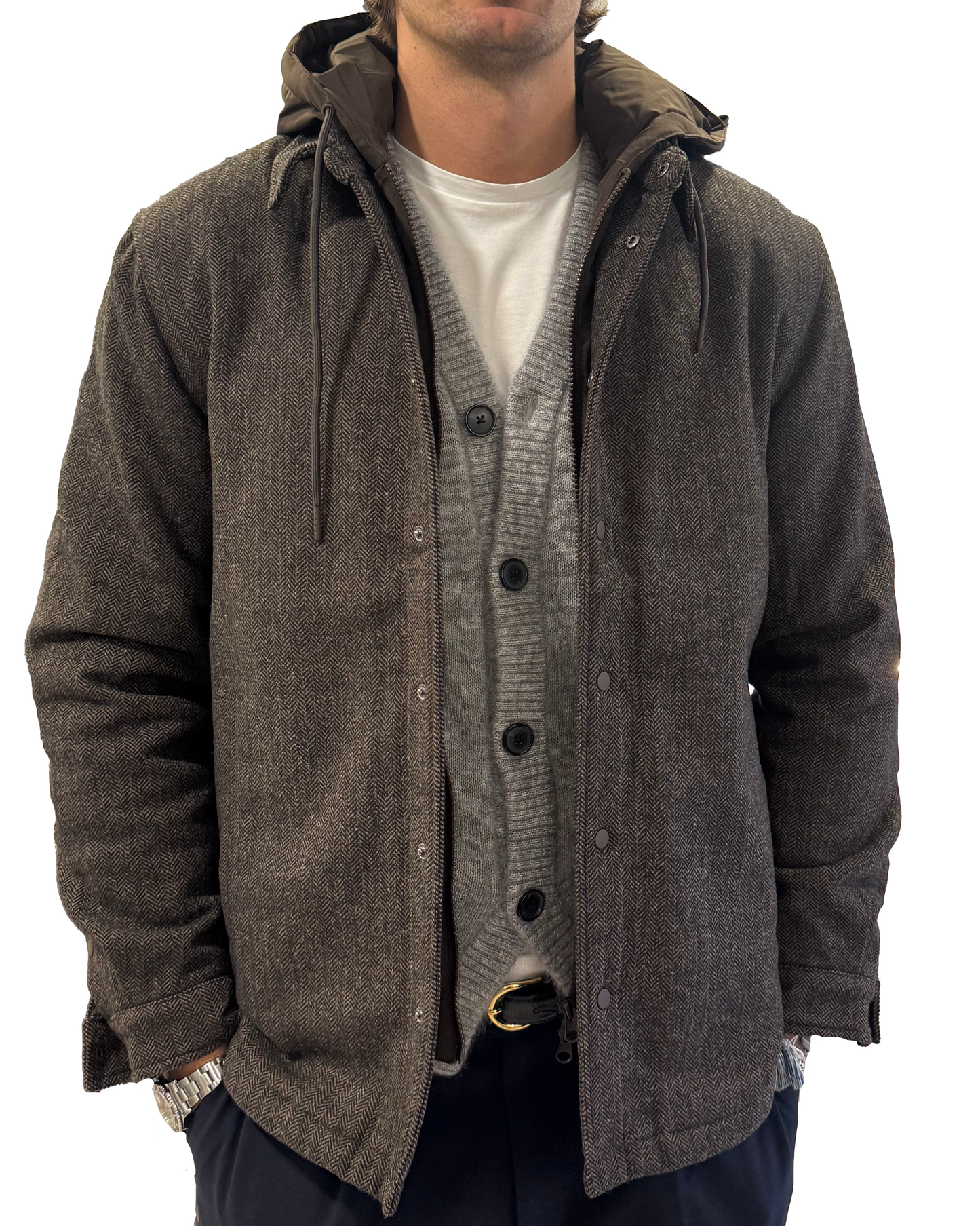 Giacca camicia misto lana