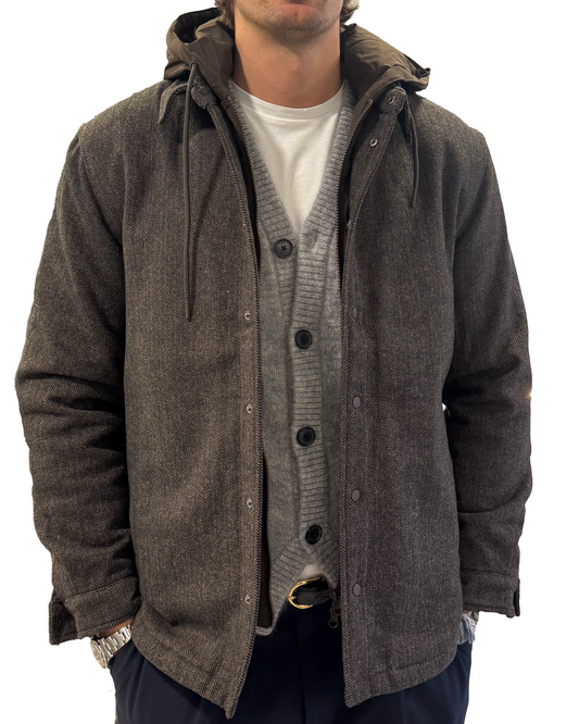 Giacca camicia misto lana