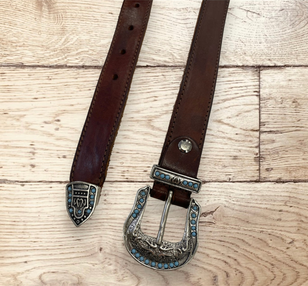 Brown leather belt