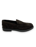 Brown suede loafer
