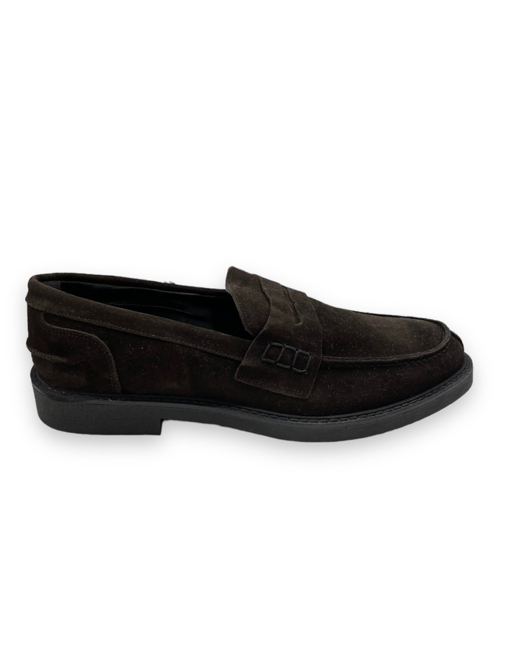 Brown suede loafer