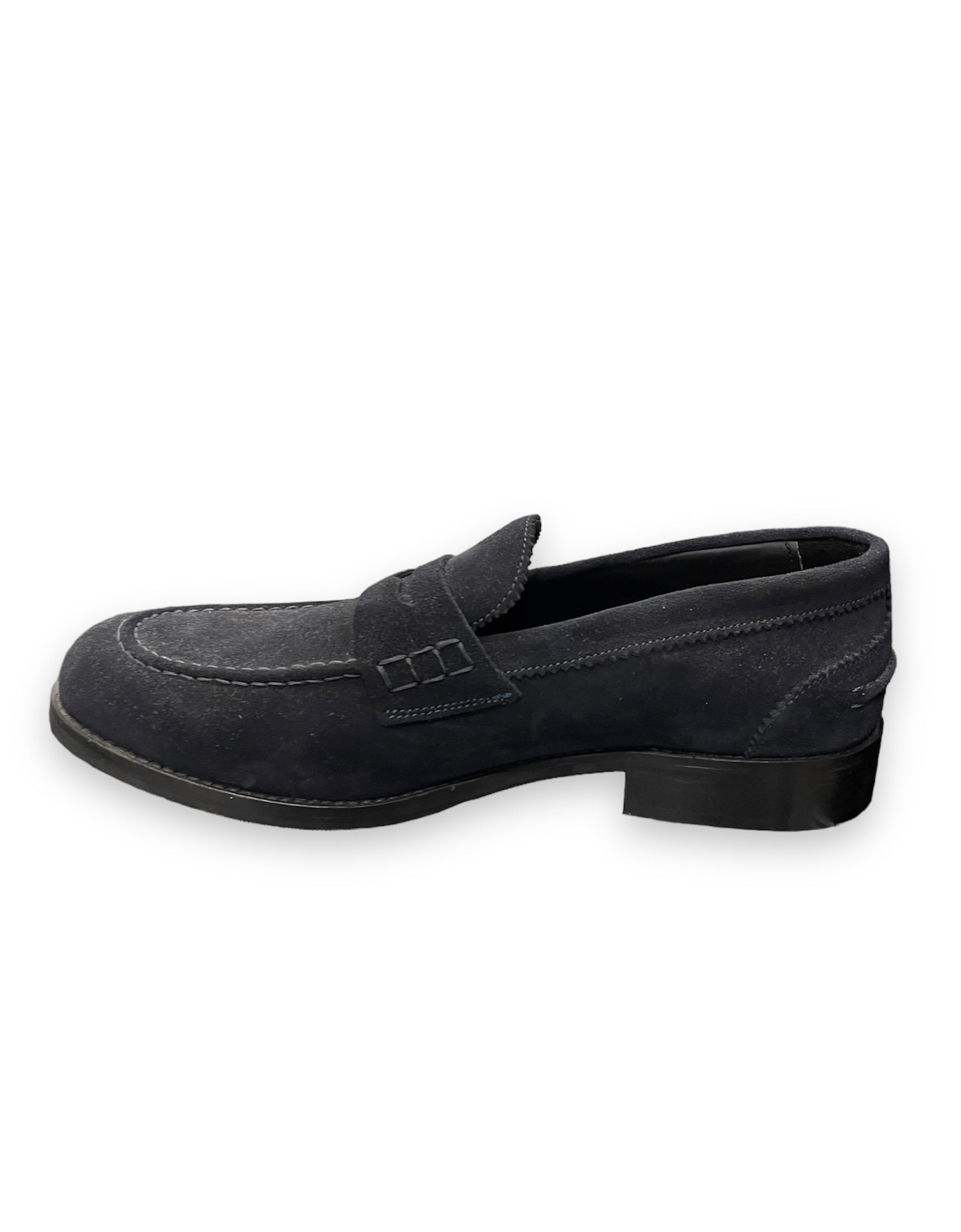 Blue suede loafer