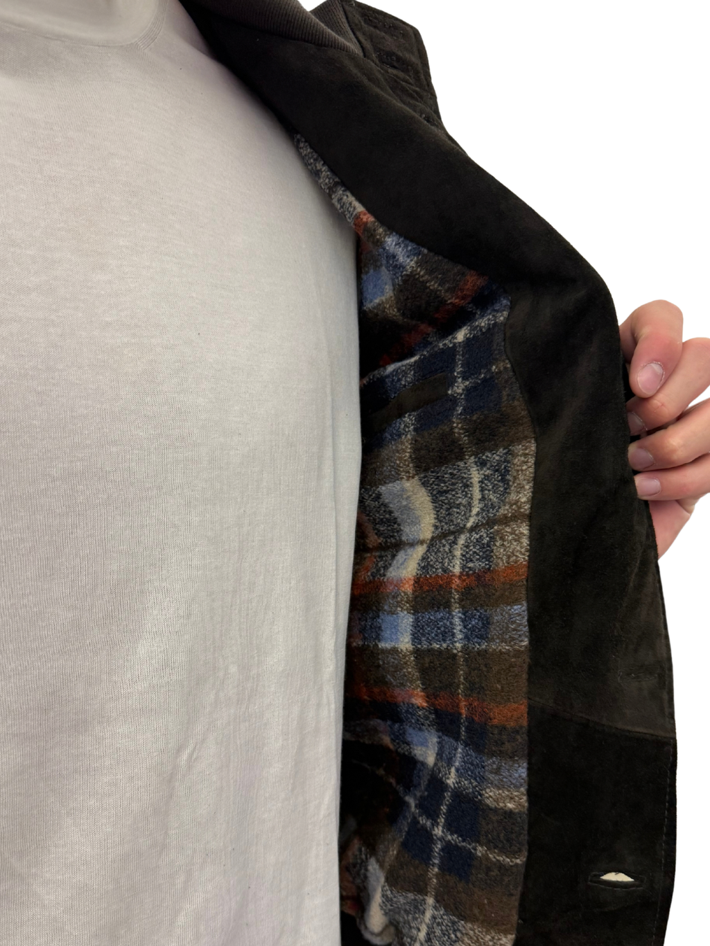 Giubbotto bomber in pelle scamosciata blusotto