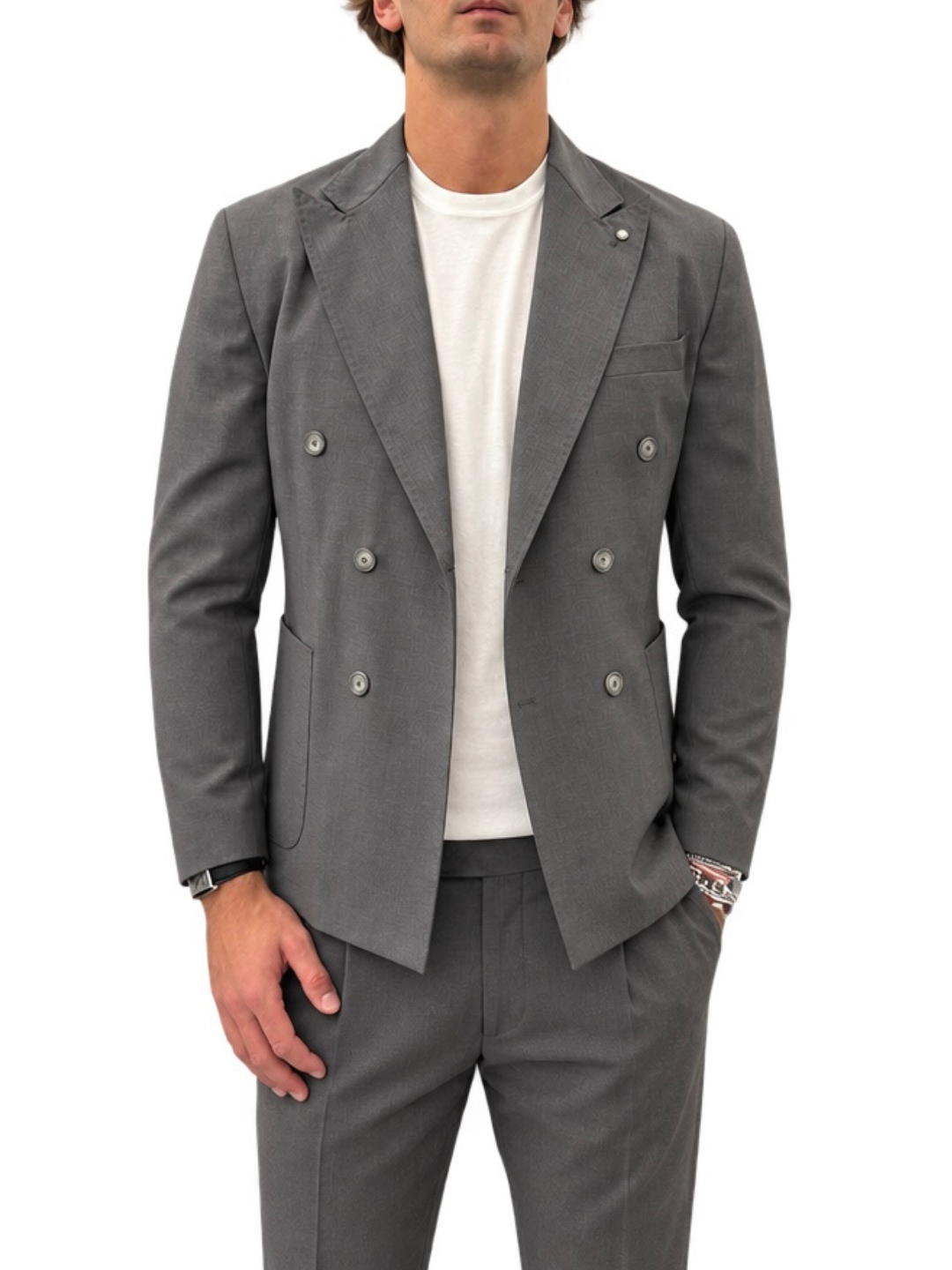 Giacca sartoriale doppiopetto misto lana PM