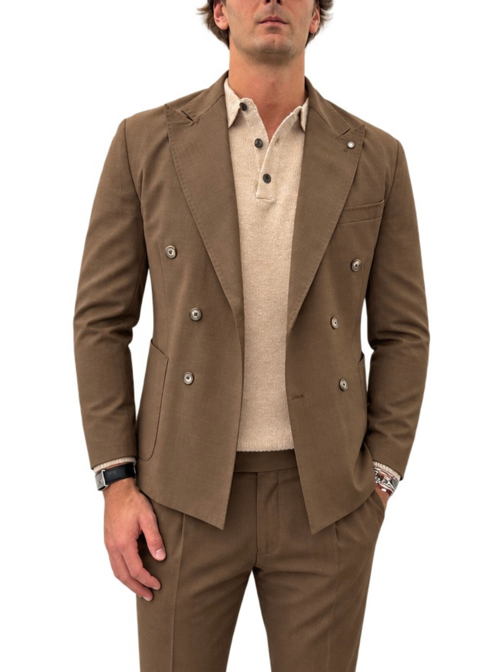 Giacca sartoriale doppiopetto misto lana PM
