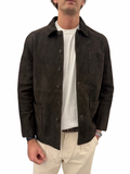 Giubbotto overshirt in pelle scamosciata blusotto