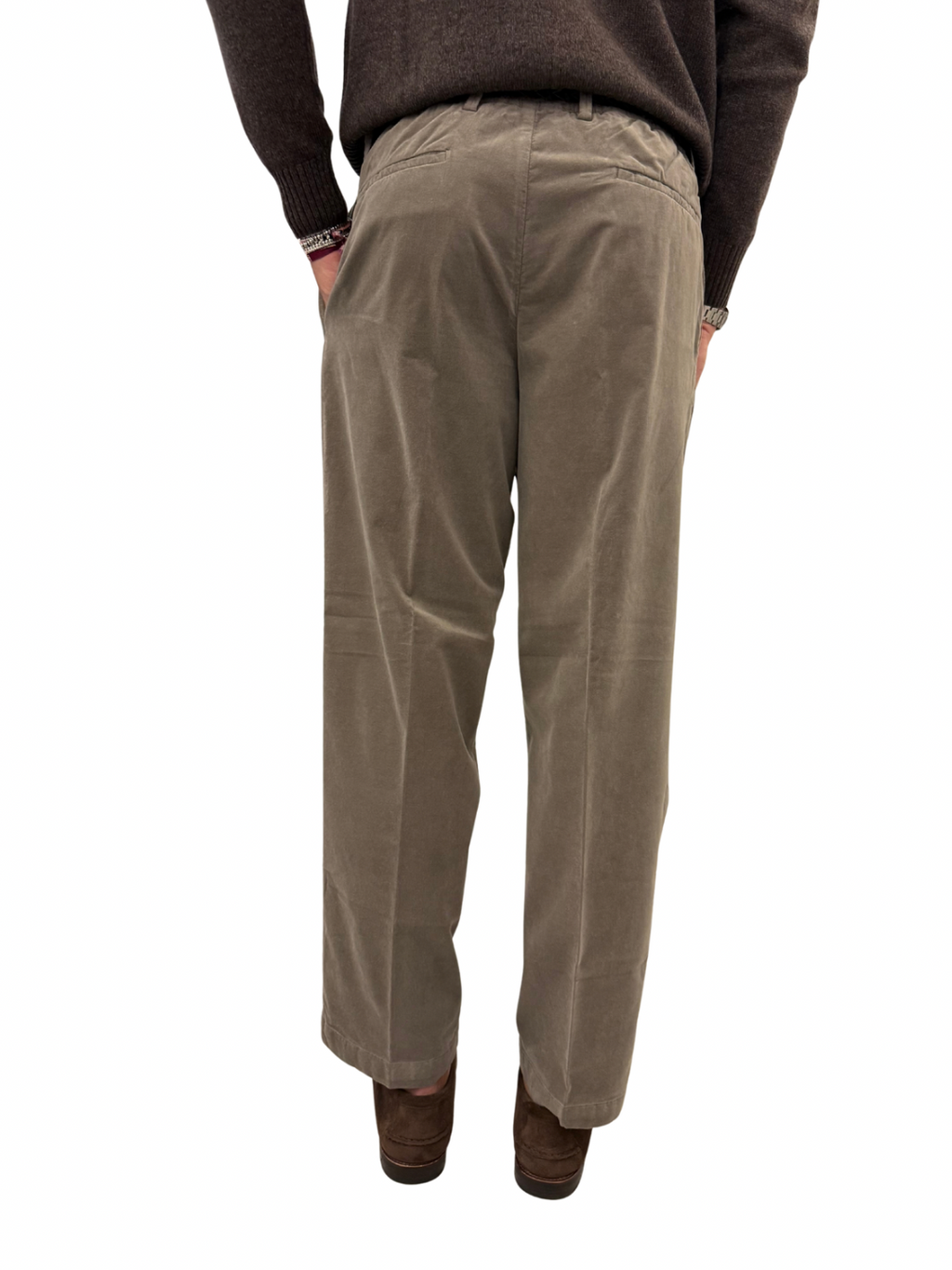 pantalone sartoriale in velluto con pence PM
