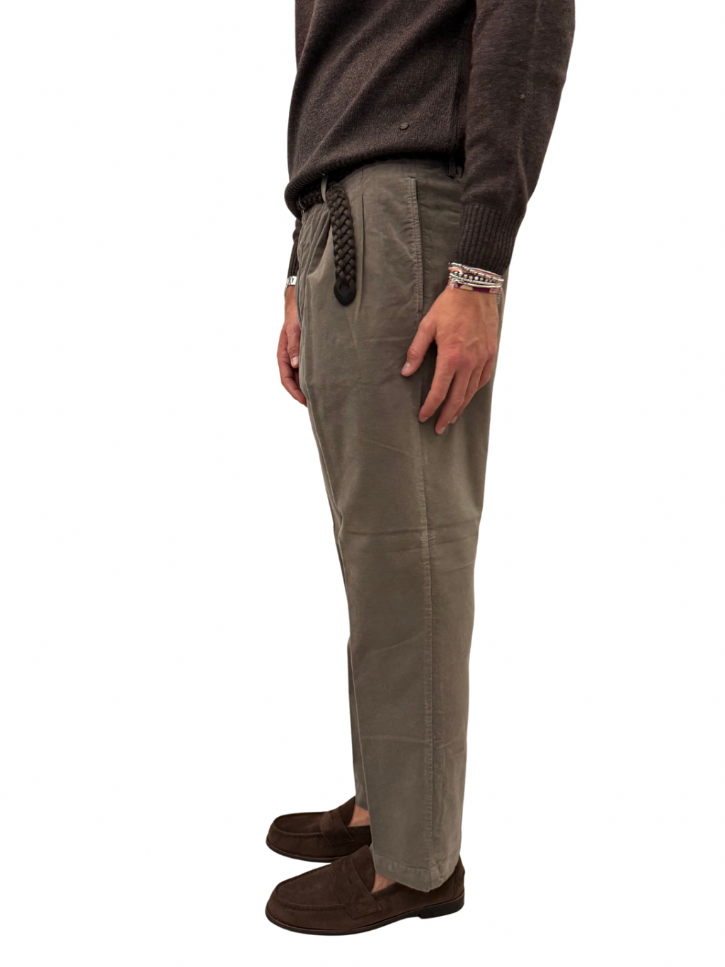 pantalone sartoriale in velluto con pence PM