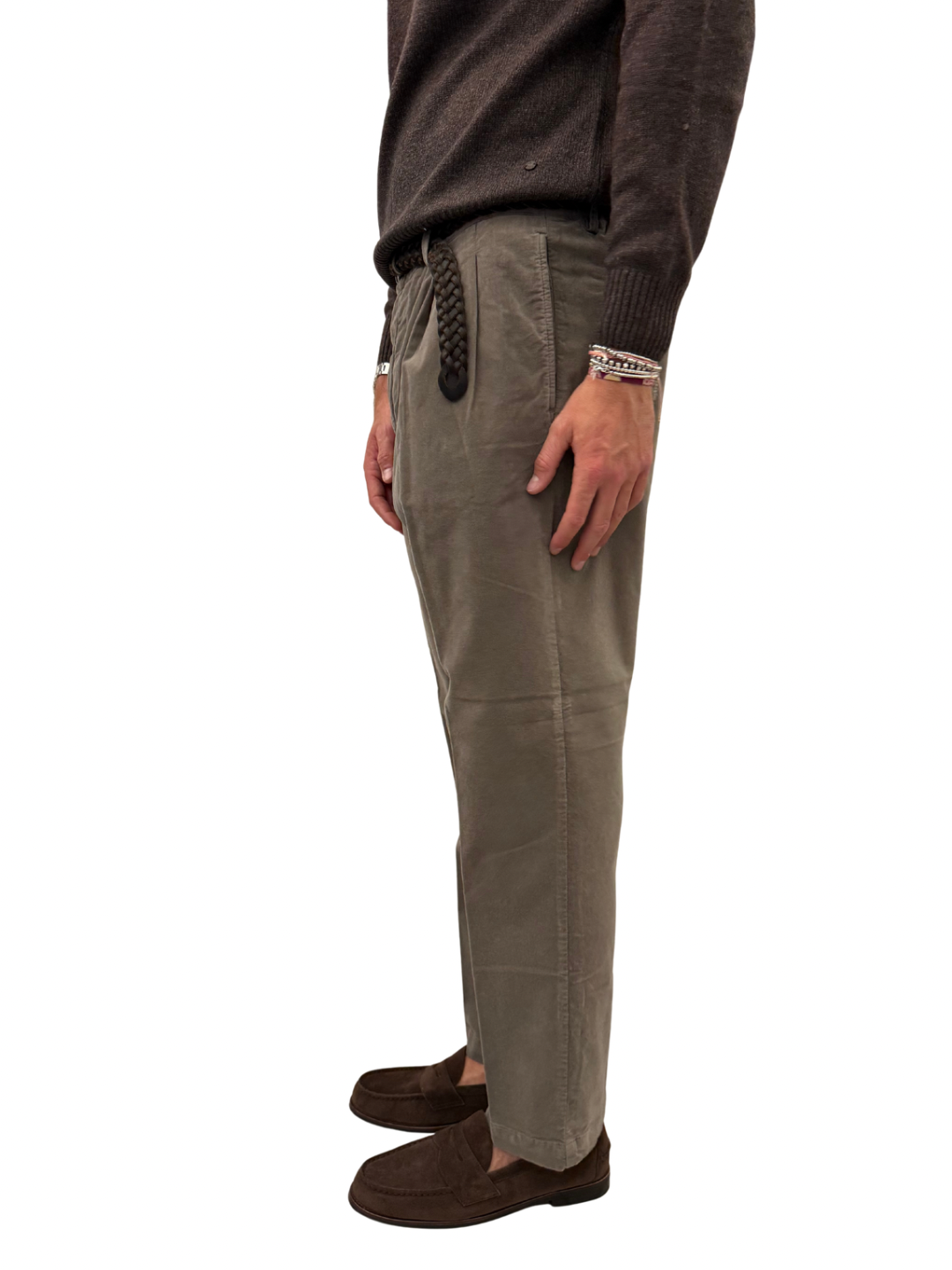 pantalone sartoriale in velluto con pence PM