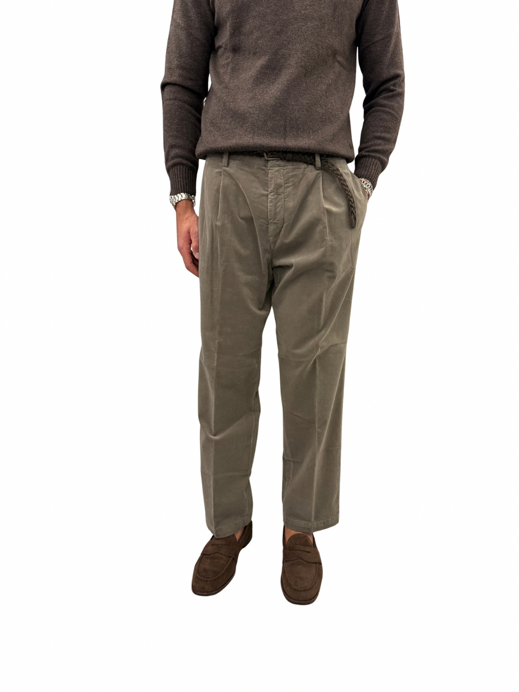 pantalone sartoriale in velluto con pence PM