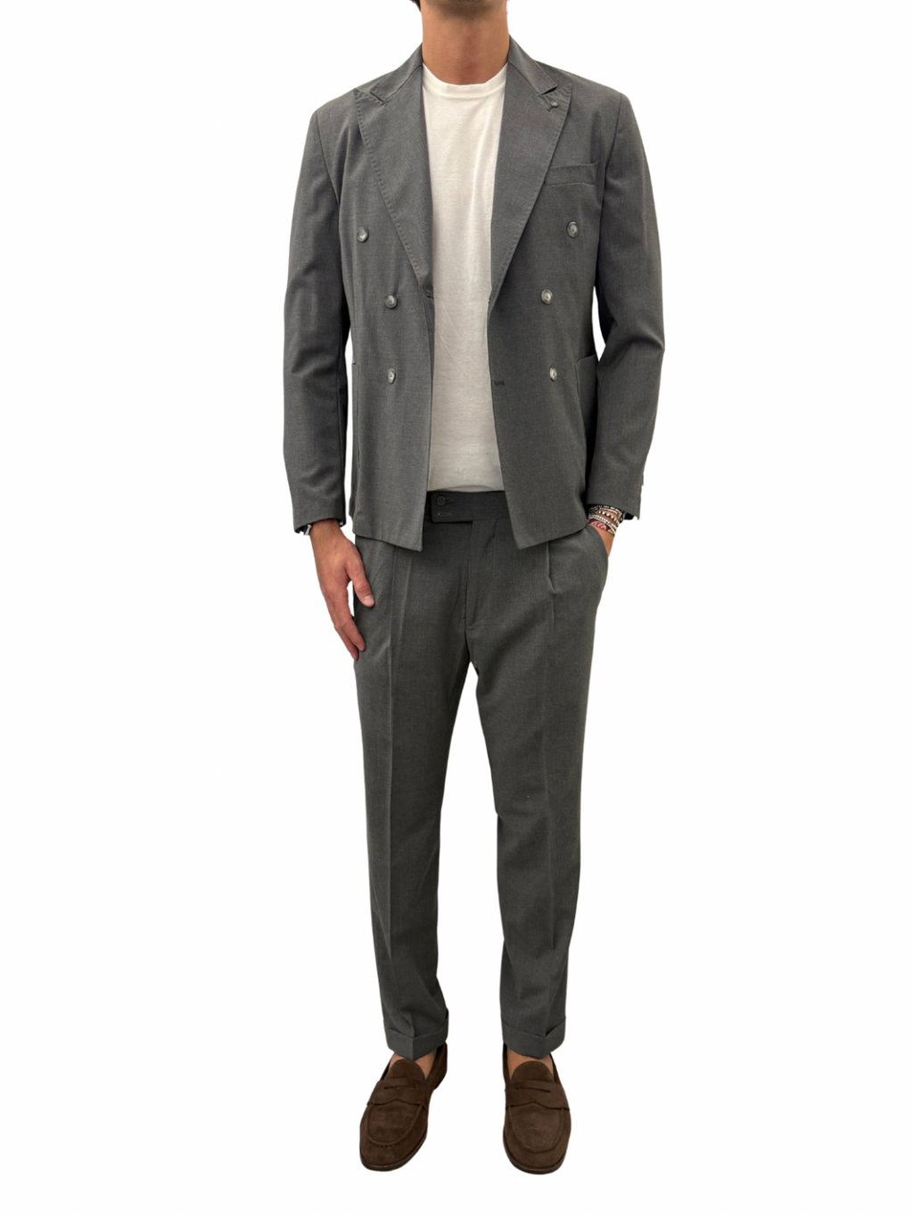 Giacca sartoriale doppiopetto misto lana PM