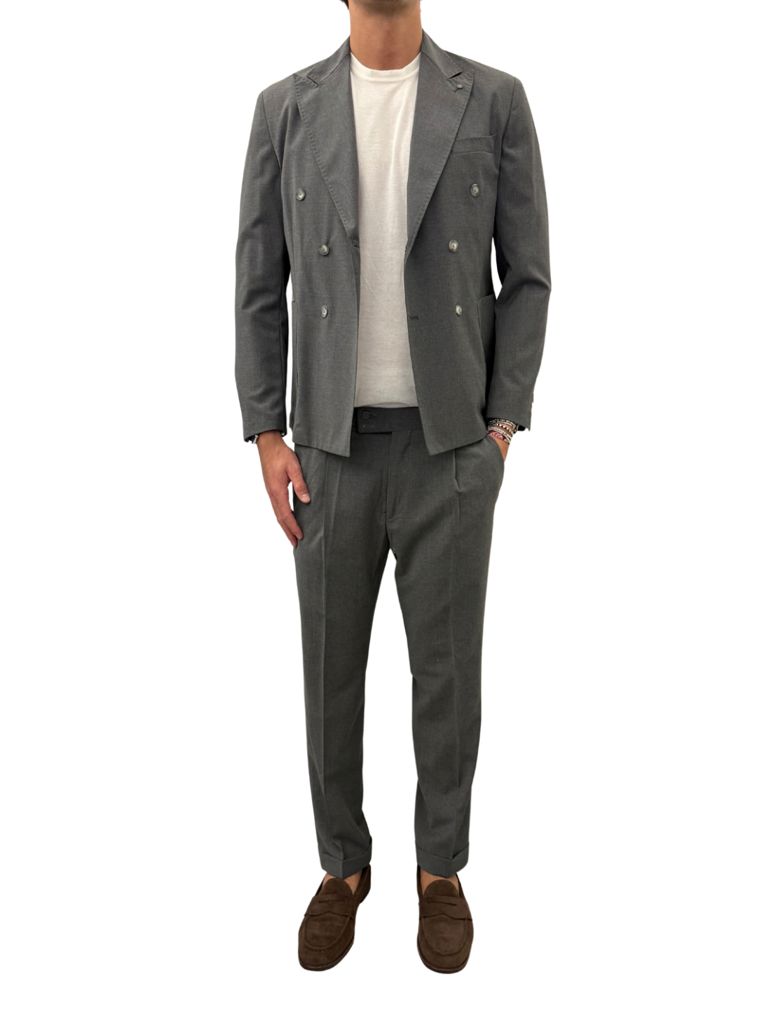 Giacca sartoriale doppiopetto misto lana PM