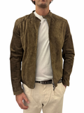 Giubbotto biker pelle scamosciata blusotto