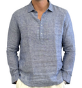 Pure linen polo shirt