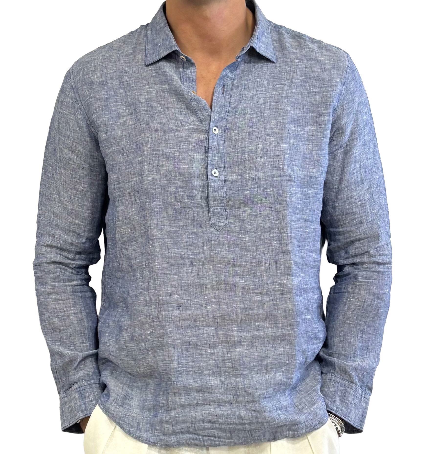 Pure linen polo shirt
