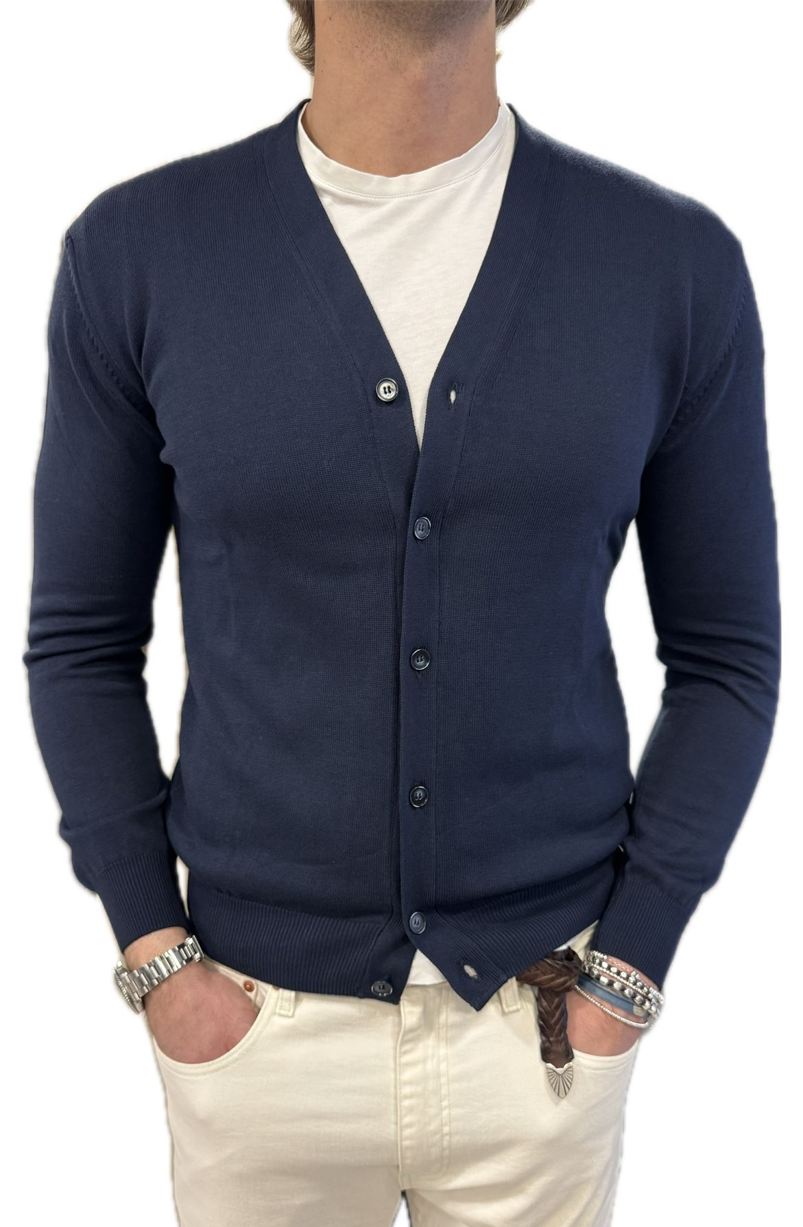 Cotton and cashmere cardigan