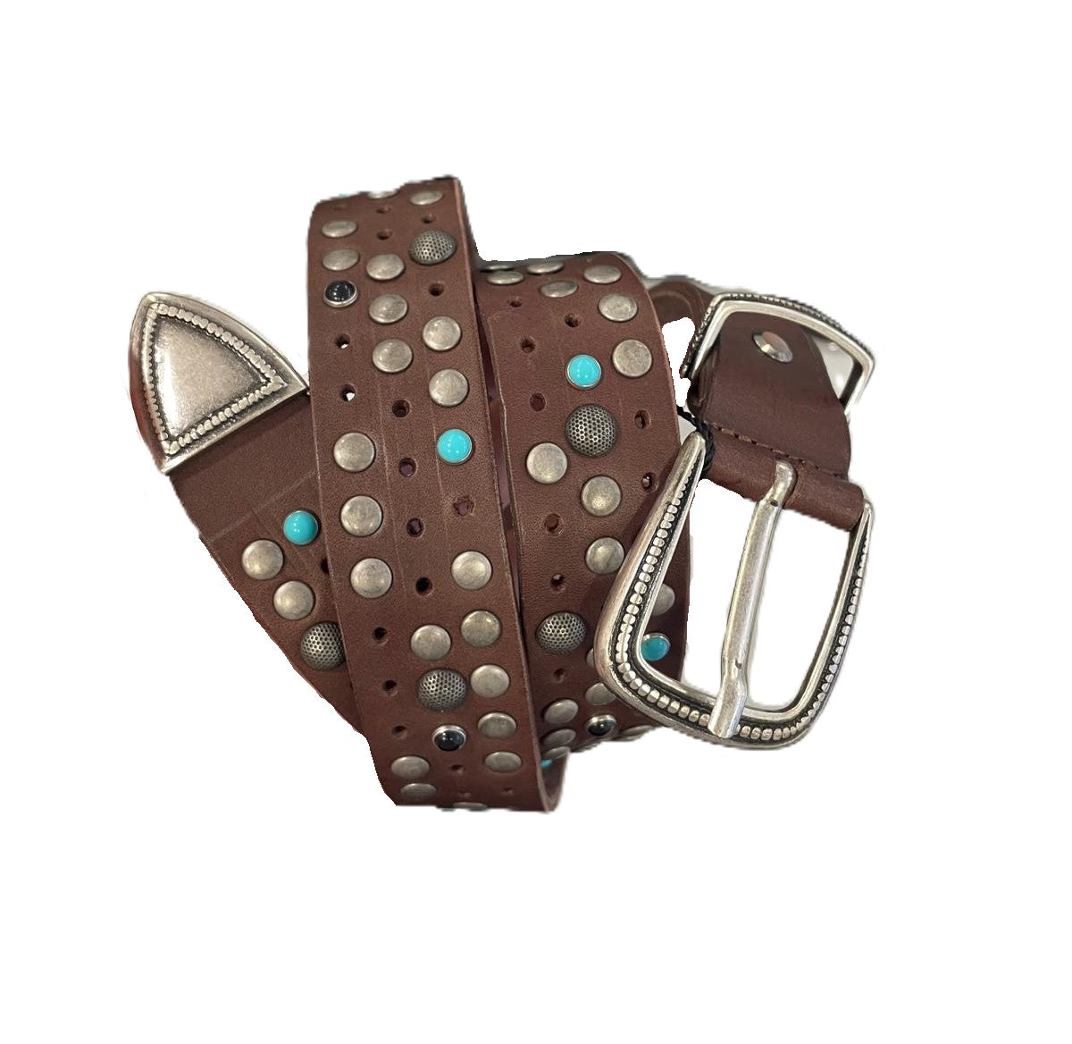 Studded belt with turquoises