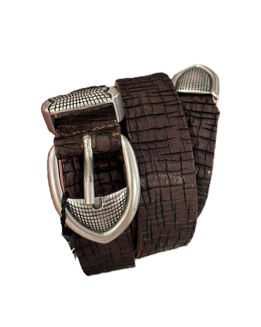 Cintura in pelle marrone