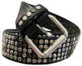 Black studded leather belt