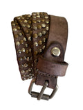 Leather belt with studs