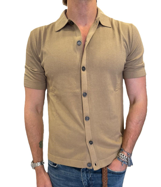 Polo camicia in maglia di cotone
