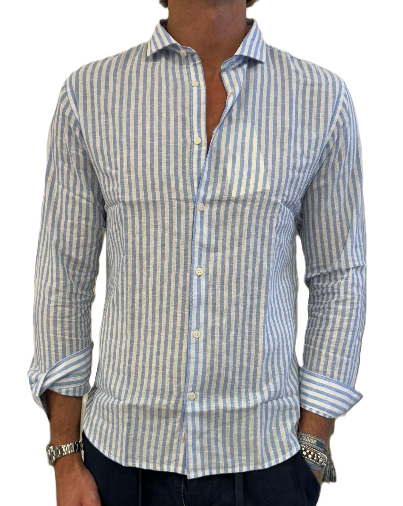 Camicia Lino e cotone Impure a righe