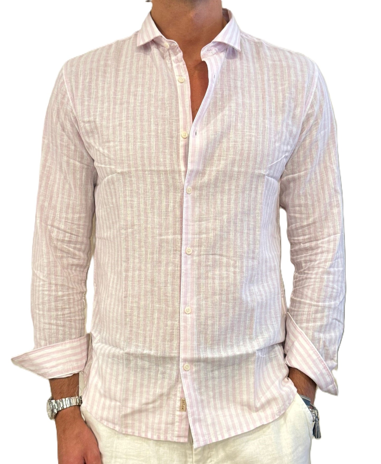 Camicia Lino e cotone Impure a righe
