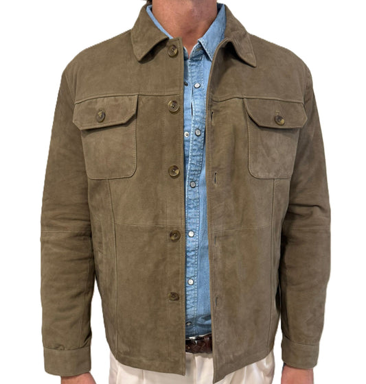 Giacca in pelle scamosciata