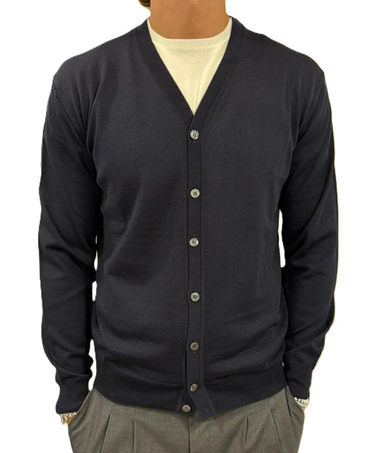 Cardigan in pura lana merinos