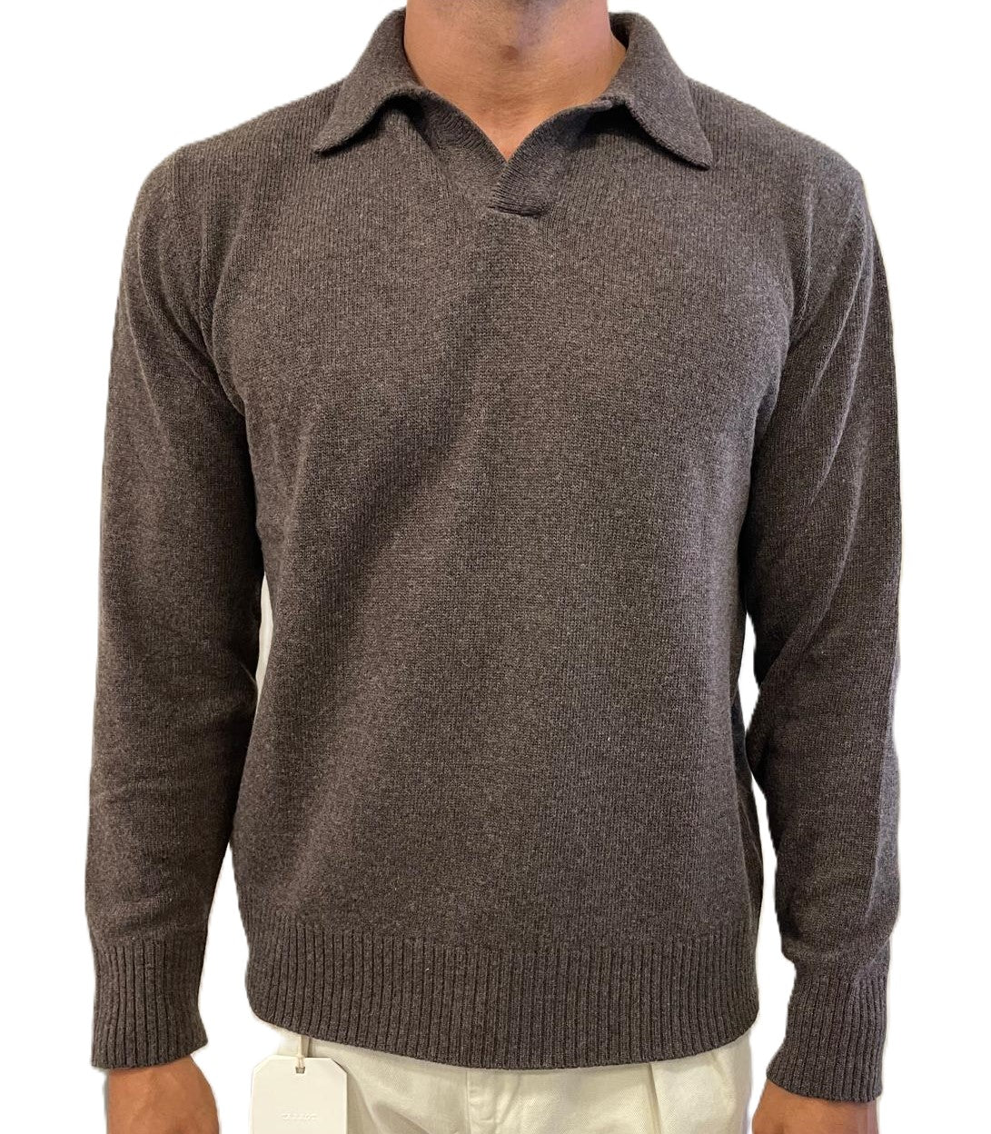 Polo derby collo camicia lana e cashmere